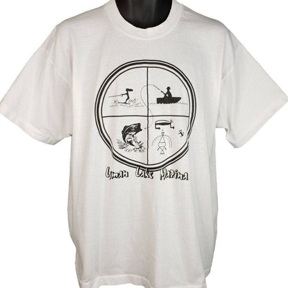 Lyman Lake State Park T Shirt Vintage 90s Water Skiing Fishing Arizona Marina XL